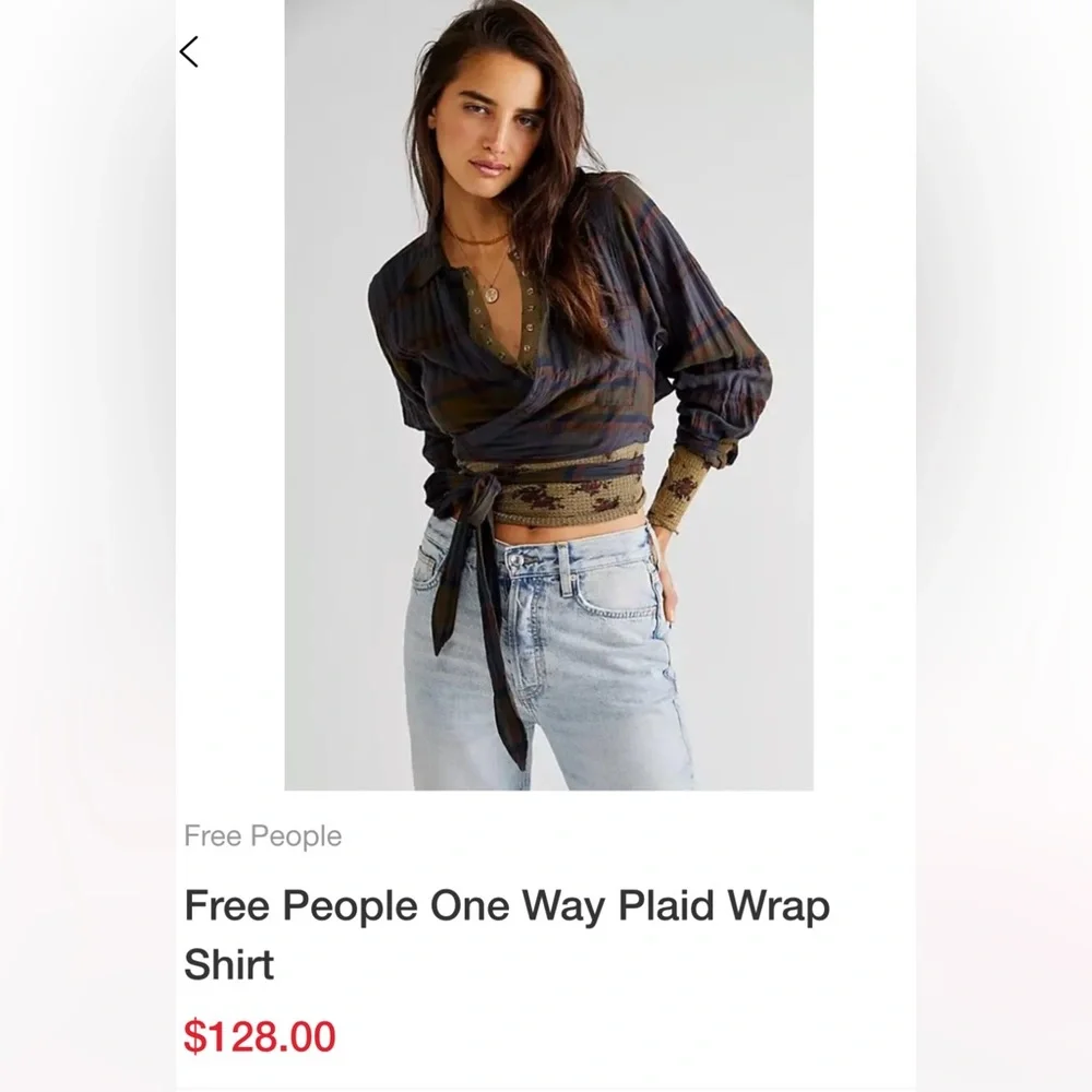 Free People We The Free Purple One Way Plaid Wrap Top Size Xs Crop Top NWT